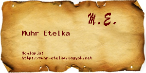 Muhr Etelka névjegykártya